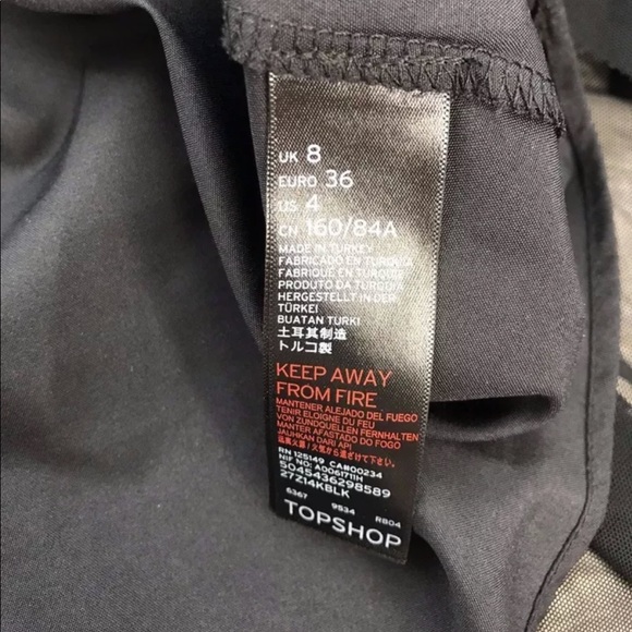 Topshop Tulle Asymmetric Black Midi Skirt Lace - Picture 8 of 8